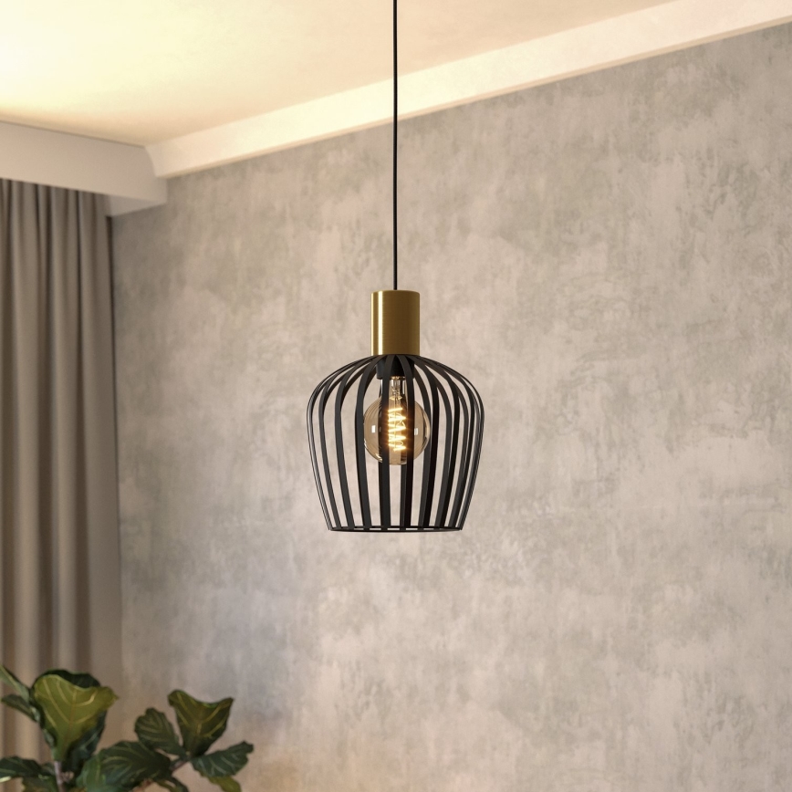 Eglo - Chandelier on a string 1xE27/40W/230V black/gold