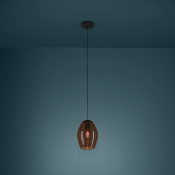 Eglo - Chandelier on a string 1xE27/40W/230V brown
