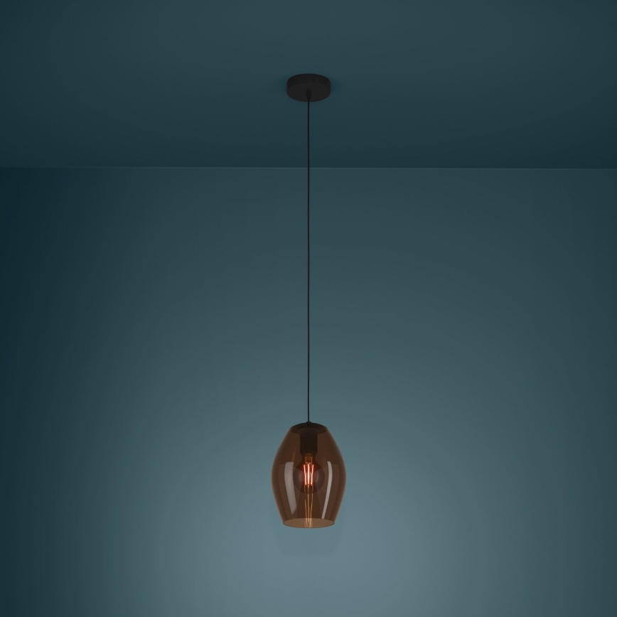 Eglo - Chandelier on a string 1xE27/40W/230V brown