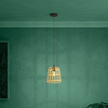Eglo - Chandelier on a string 1xE27/40W/230V d. 24 cm bamboo