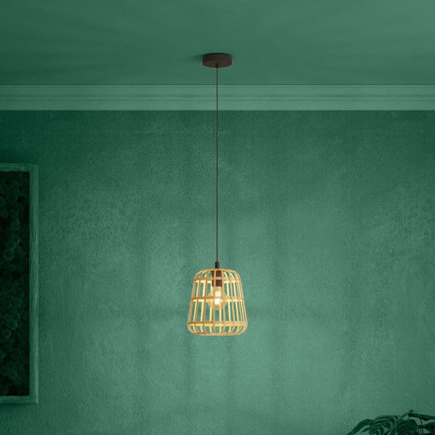 Eglo - Chandelier on a string 1xE27/40W/230V d. 24 cm bamboo