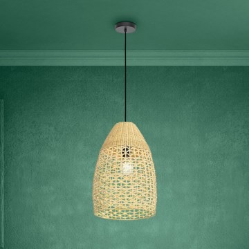 Eglo - Chandelier on a string 1xE27/40W/230V d. 35 cm bamboo