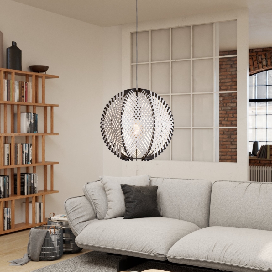 Eglo - Chandelier on a string 1xE27/40W/230V d. 40 cm white/black