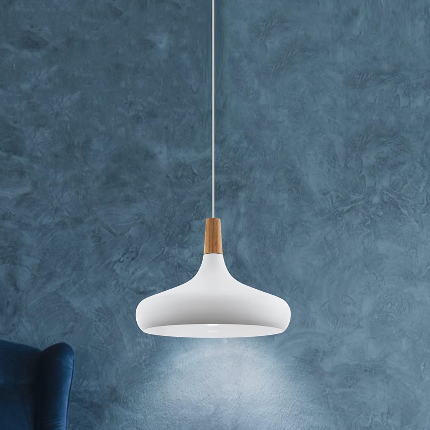 Eglo - Chandelier on a string 1xE27/40W/230V d. 40 cm white - FSC certified