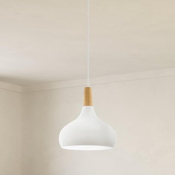 Eglo - Chandelier on a string 1xE27/60W/230V d. 28 cm white - FSC certified