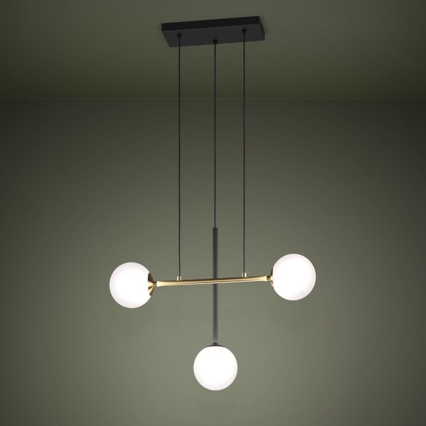 Eglo - Chandelier on a string 3xE14/40W/230V gold/black