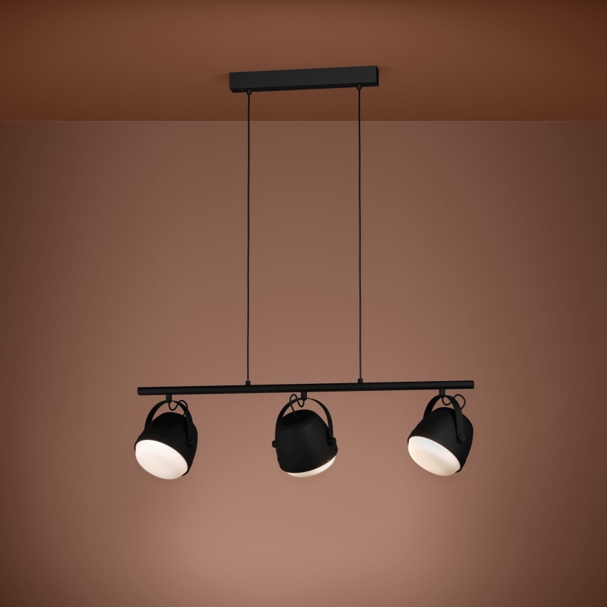 Eglo - Chandelier on a string 3xE27/28W/230V black