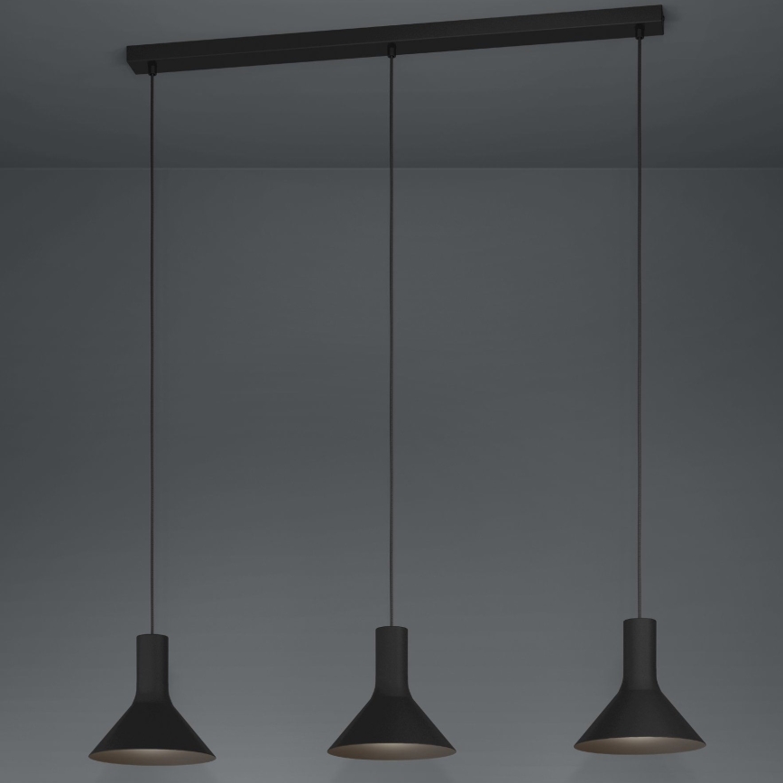 Eglo - Chandelier on a string 3xE27/28W/230V black