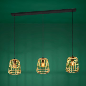 Eglo - Chandelier on a string 3xE27/40W/230V bamboo
