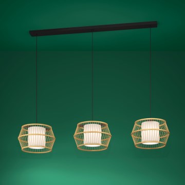 Eglo - Chandelier on a string 3xE27/40W/230V bamboo