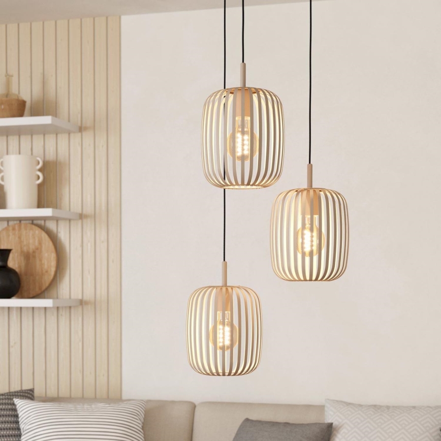 Eglo - Chandelier on a string 3xE27/40W/230V beige