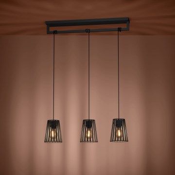 Eglo - Chandelier on a string 3xE27/40W/230V black