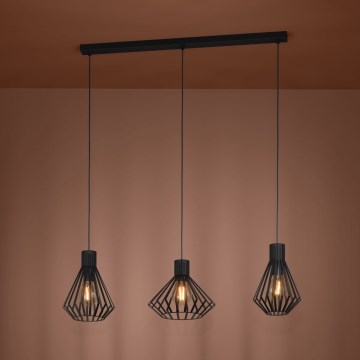 Eglo - Chandelier on a string 3xE27/40W/230V black