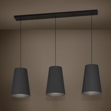 Eglo - Chandelier on a string 3xE27/40W/230V black