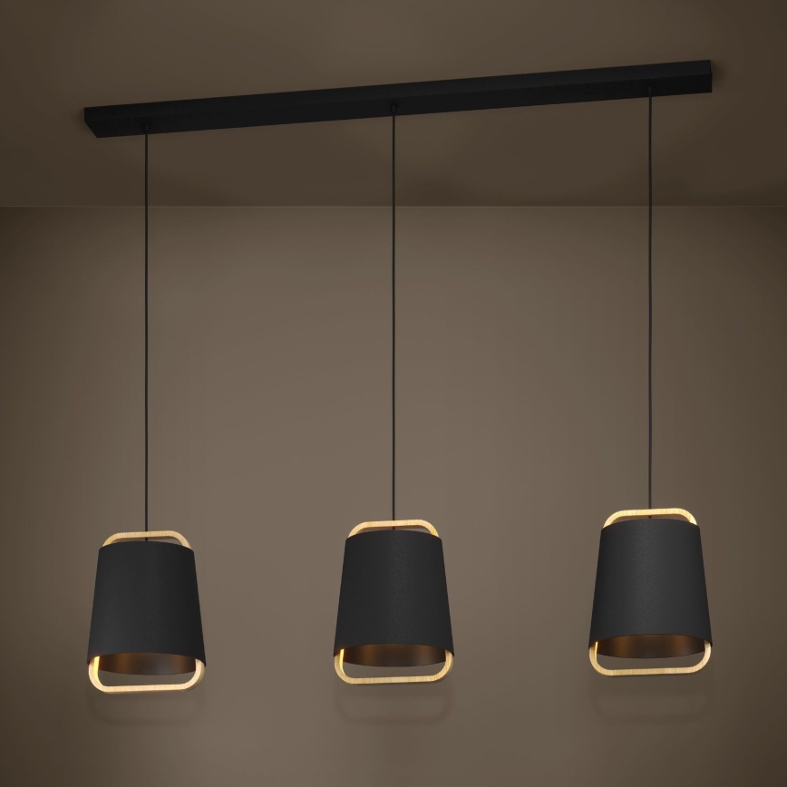 Eglo - Chandelier on a string 3xE27/40W/230V black