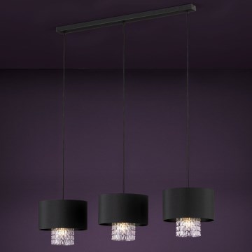 Eglo - Chandelier on a string 3xE27/40W/230V black
