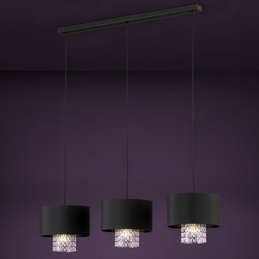 Eglo - Chandelier on a string 3xE27/40W/230V black