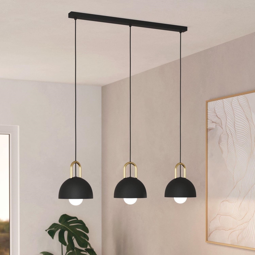 Eglo - Chandelier on a string 3xE27/40W/230V black