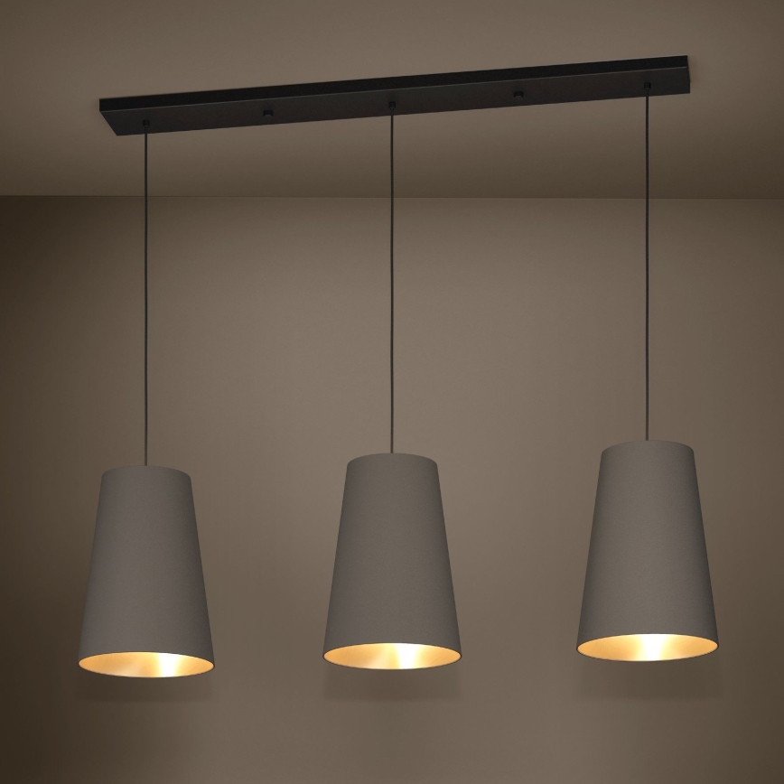 Eglo - Chandelier on a string 3xE27/40W/230V brown