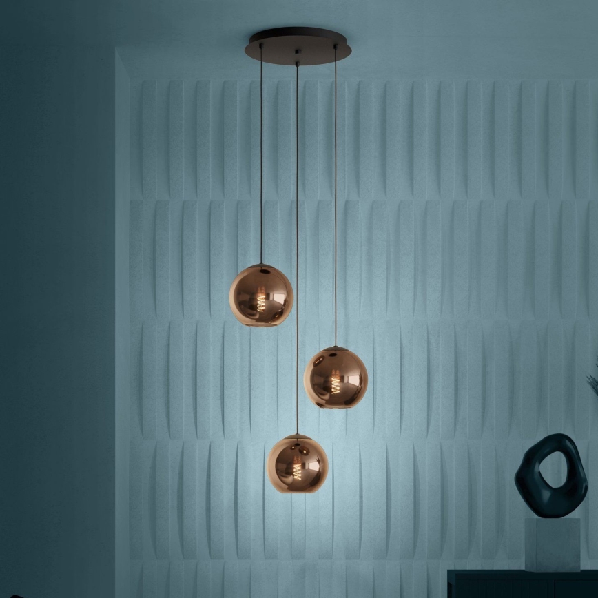 Eglo - Chandelier on a string 3xE27/40W/230V copper