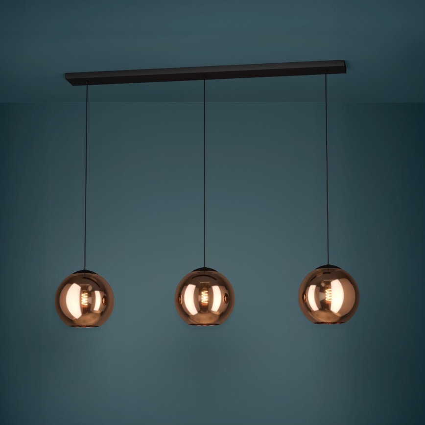 Eglo - Chandelier on a string 3xE27/40W/230V copper