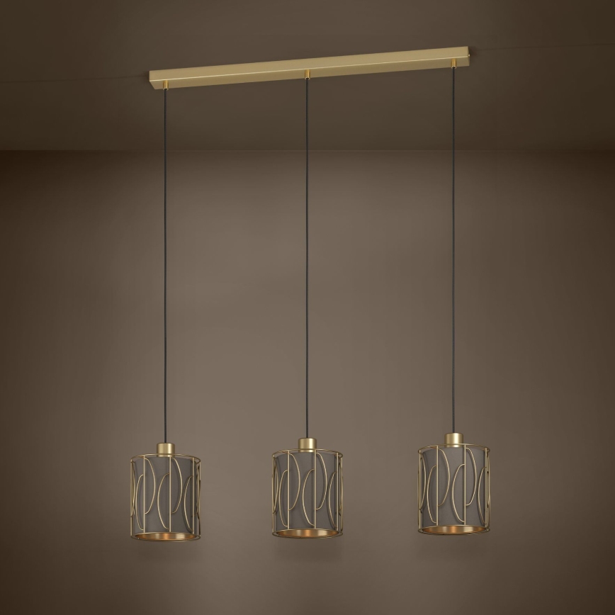 Eglo - Chandelier on a string 3xE27/40W/230V gold/brown