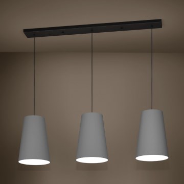 Eglo - Chandelier on a string 3xE27/40W/230V grey