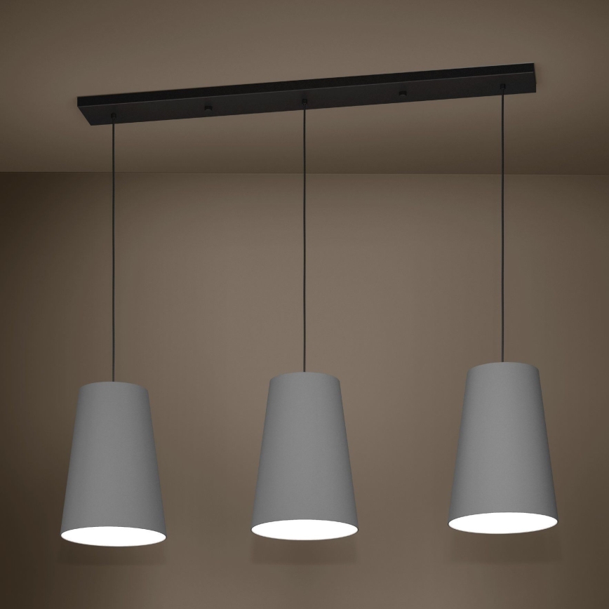 Eglo - Chandelier on a string 3xE27/40W/230V grey