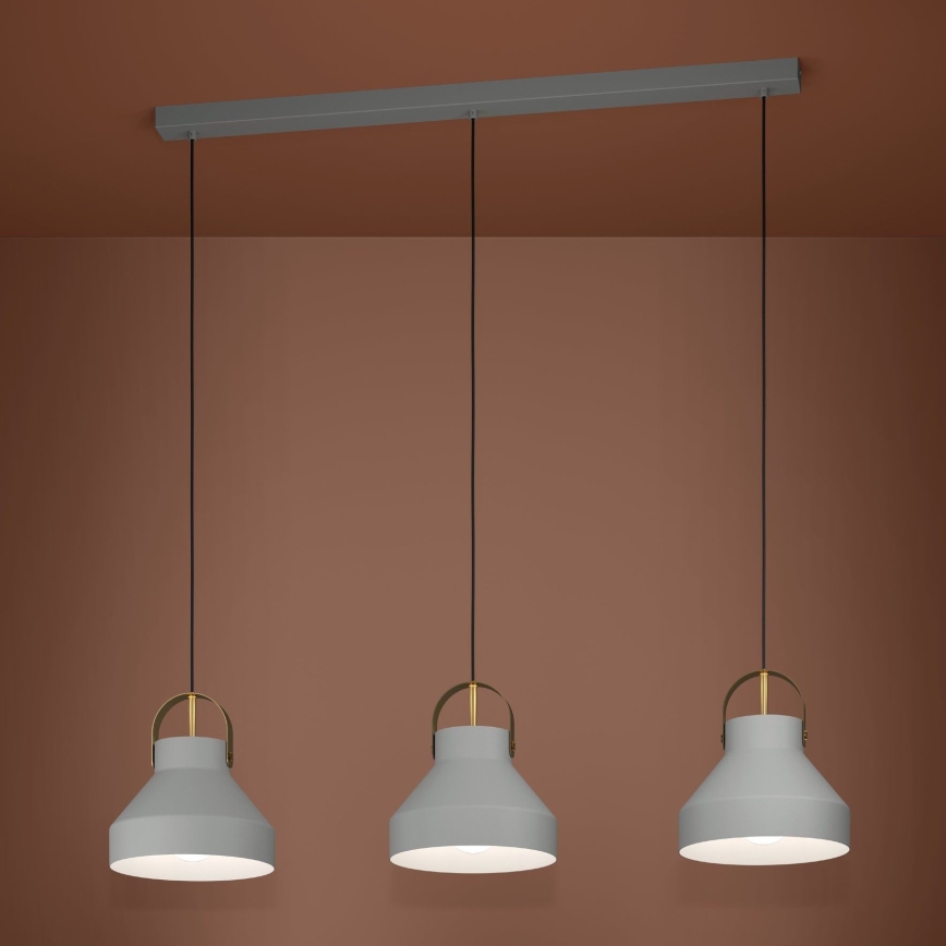 Eglo - Chandelier on a string 3xE27/40W/230V grey