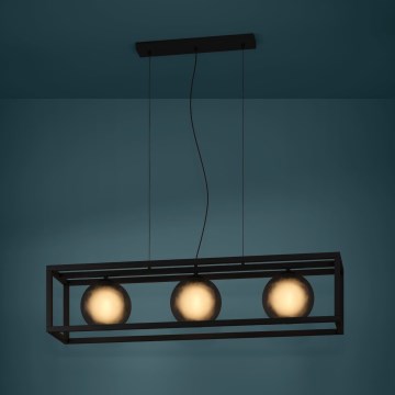Eglo - Chandelier on a string 3xE27/40W/230V smoky/black
