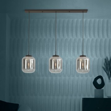Eglo - Chandelier on a string 3xE27/40W/230V smoky