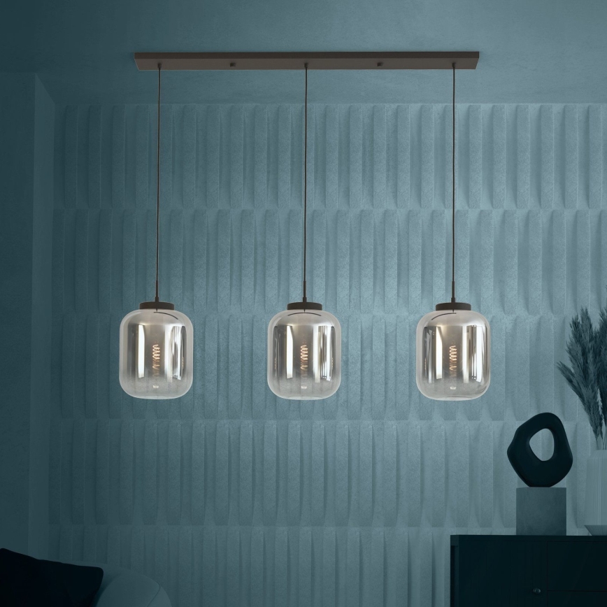 Eglo - Chandelier on a string 3xE27/40W/230V smoky