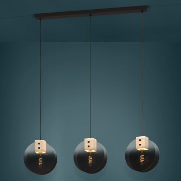 Eglo - Chandelier on a string 3xE27/40W/230V smoky