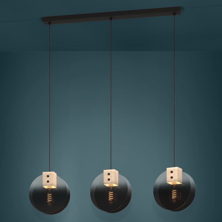 Eglo - Chandelier on a string 3xE27/40W/230V smoky