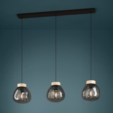 Eglo - Chandelier on a string 3xE27/40W/230V smoky