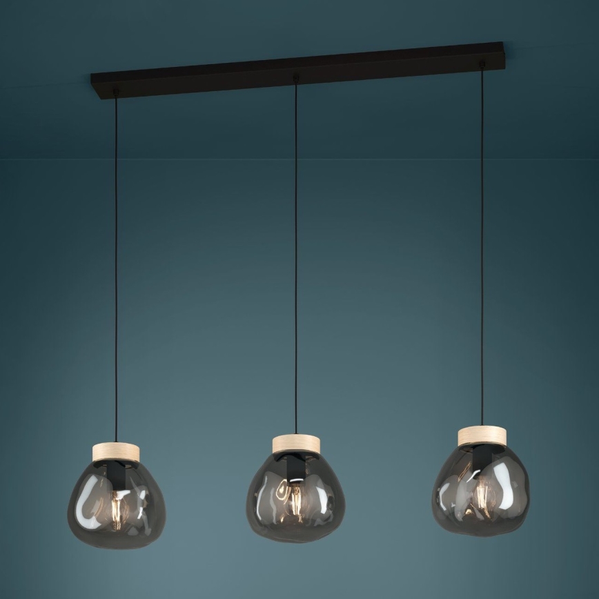 Eglo - Chandelier on a string 3xE27/40W/230V smoky
