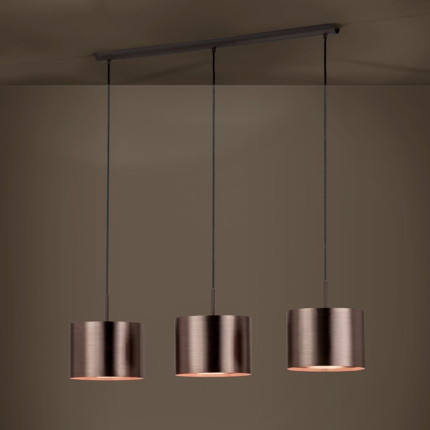 Eglo - Chandelier on a string 3xE27/60W/230V copper