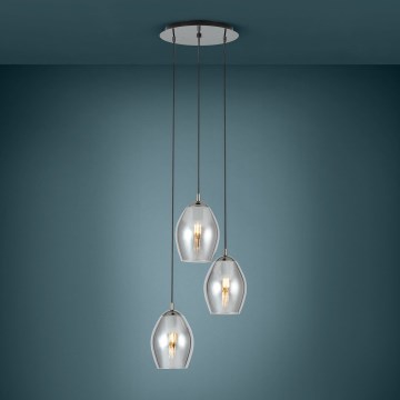 Eglo - Chandelier on a string 3xE27/60W/230V smoky