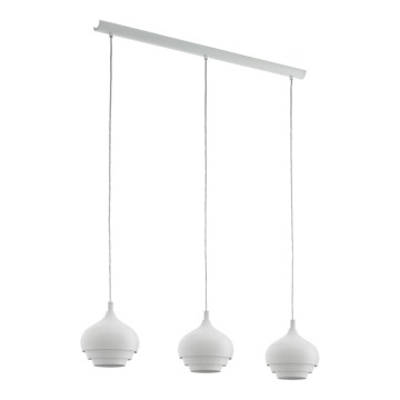 Eglo - Chandelier on a string 3xE27/60W/230V white