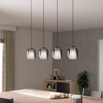 Eglo - Chandelier on a string 4xE27/28W/230V grey