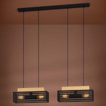 Eglo - Chandelier on a string 4xE27/40W/230V black/brown