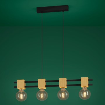Eglo - Chandelier on a string 4xE27/40W/230V black/brown