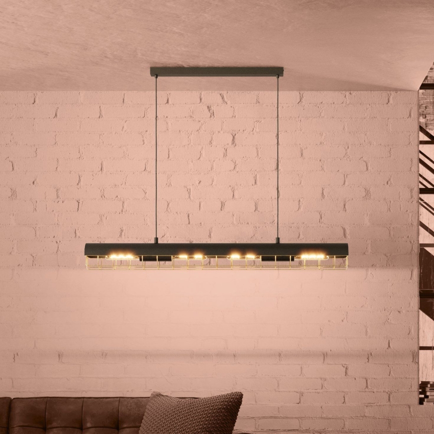 Eglo - Chandelier on a string 4xE27/40W/230V black/gold