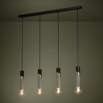 Eglo - Chandelier on a string 4xE27/40W/230V black/gold