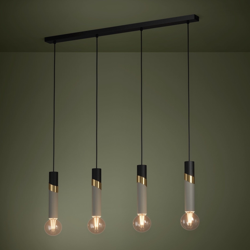 Eglo - Chandelier on a string 4xE27/40W/230V black/gold