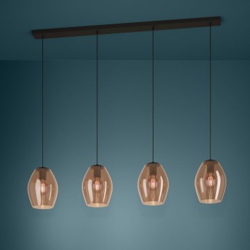 Eglo - Chandelier on a string 4xE27/40W/230V brown