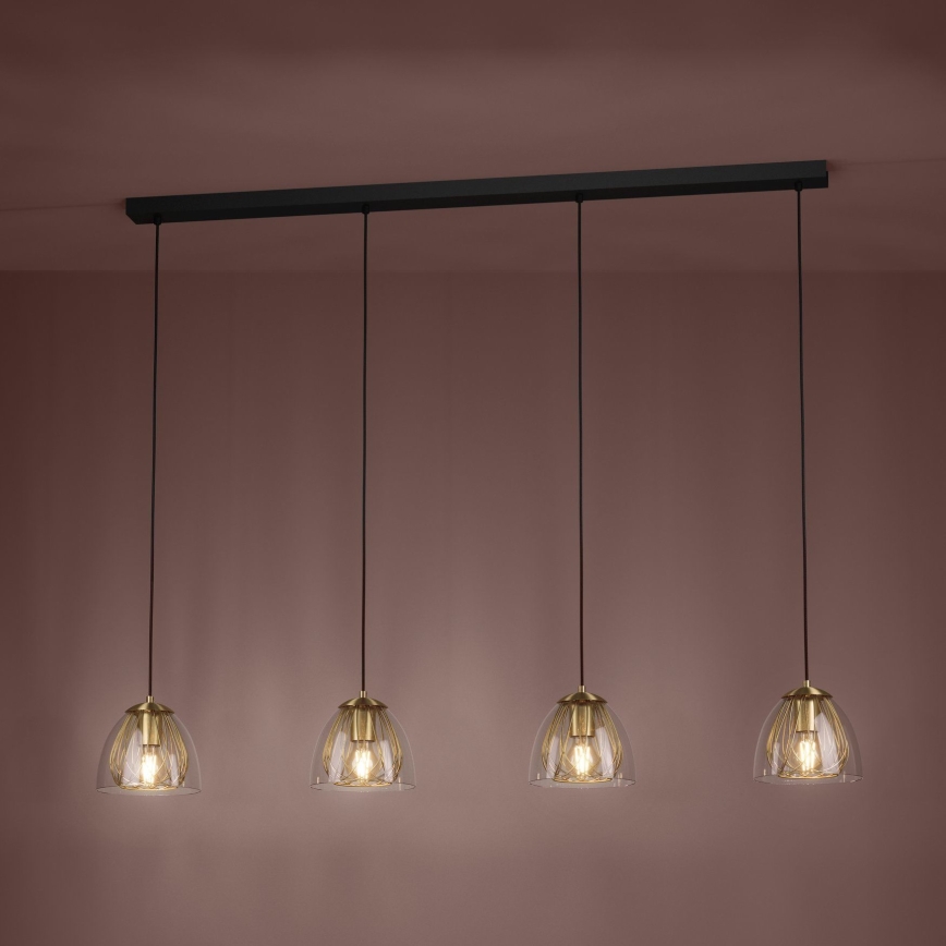 Eglo - Chandelier on a string 4xE27/40W/230V gold