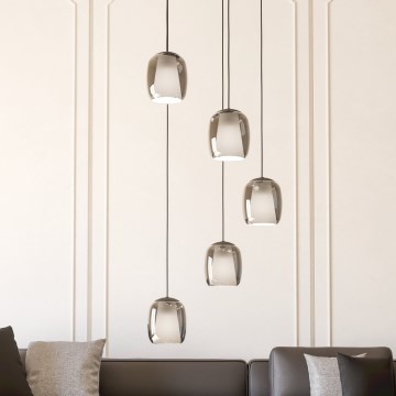 Eglo - Chandelier on a string 5xE27/28W/230V grey