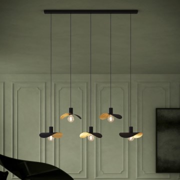Eglo - Chandelier on a string 5xE27/40W/230V black/gold