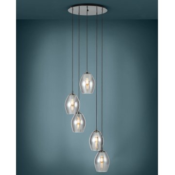 Eglo - Chandelier on a string 5xE27/60W/230V smoky